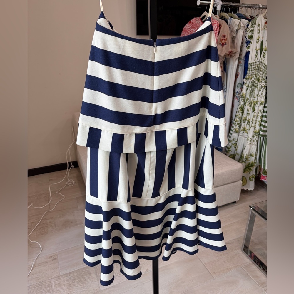 Farm Rio: Blue Mixed Stripes Midi Skirt - Picture 7 of 10